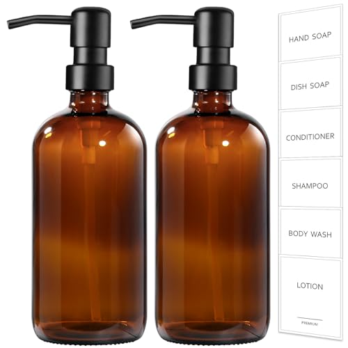 GMISUN Amber Glass Soap Dispenser