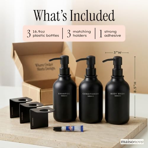 MaisoNovo Shampoo and Conditioner Dispenser|Refillable view 2