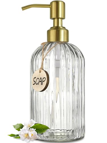 JASAI 18Oz Glass Soap Dispenser