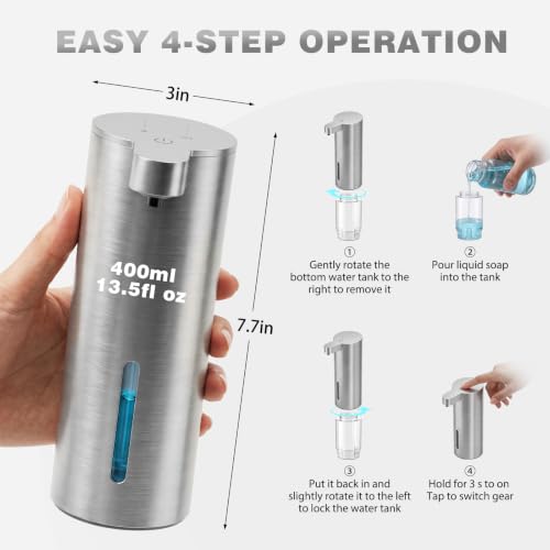 Walkinstin Automatic Soap Dispenser Stainless view 2