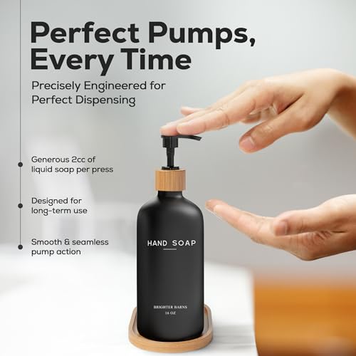 Black Glass Hand Soap Dispenser view 4