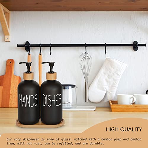Glass Soap Dispenser Set. Hand view 4