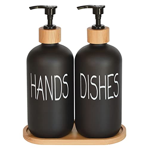 Glass Soap Dispenser Set. Hand