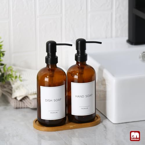GMISUN Amber Glass Soap Dispenser view 4