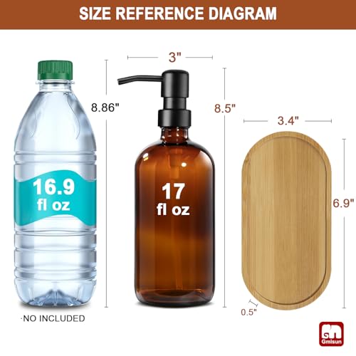 GMISUN Amber Glass Soap Dispenser view 2