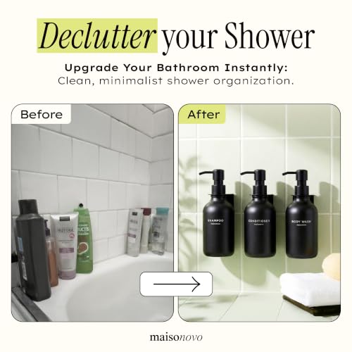 MaisoNovo Shampoo and Conditioner Dispenser|Refillable view 3