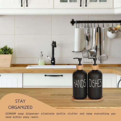 Glass Soap Dispenser Set. Hand view 3