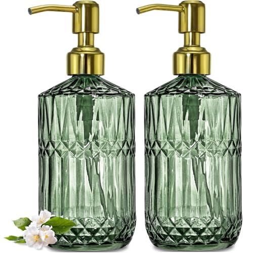 JASAI 2Pack 18Oz Green Glass