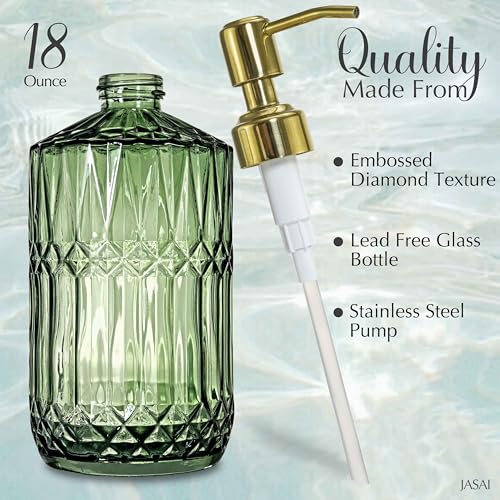JASAI 18Oz Green Glass Soap view 2